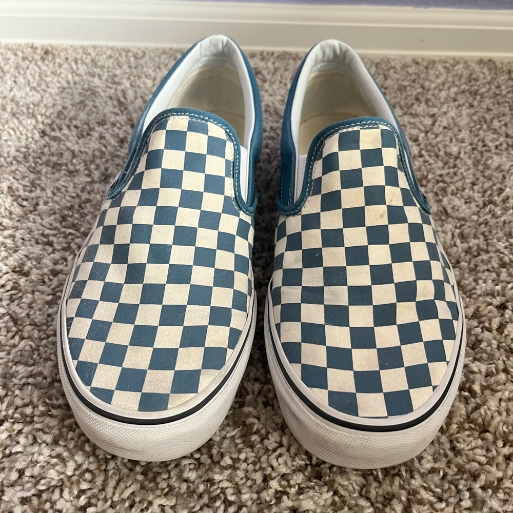 Blue checkered Vans